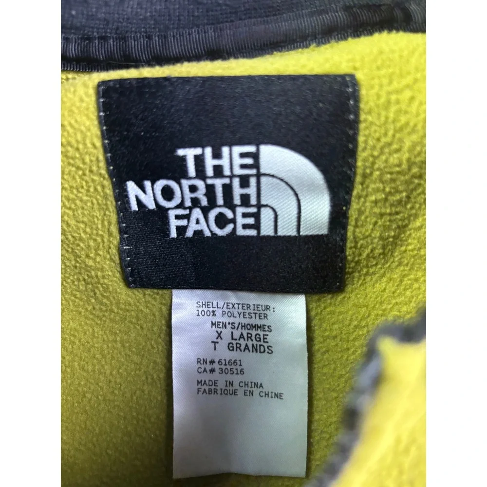 Vintage The North Face Fleece Vest Mens XL Lime Green Cream Full Zip Colorblock